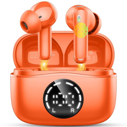 chalvh Ecouteurs Bluetooth sans Fil, Écouteurs Bluetooth avec HiFi Basses Immersives