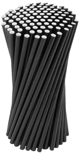 500 x Black Paper Drinking Straws Biodegradable Eco 8 (20cm) Approx (2x250) by Healthy Home