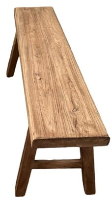 YVZYLXH Hholzbank Sitzbank esszimmer Rustikale Schuhbank aus Massivholz,Moderne Mid-Century-Stil,Einfach zusammenzubauen,für Esszimmer/Schlafzimmer/Balkon(150X26X45CM)