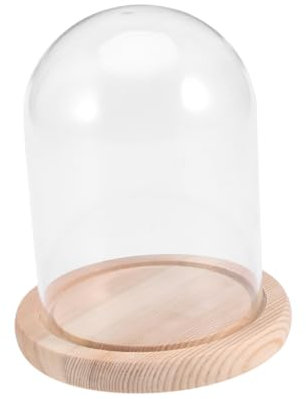 VINTORKY Glass Dome Flower Cover Handmade Portable and Practical Valentine's Day or Birthday