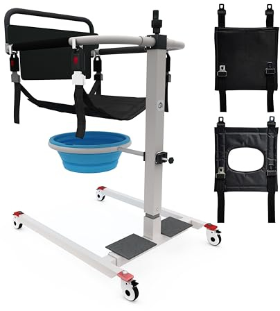 Patientenhebestuhl,Patientenlift für Zuhause,Patientenheber,Rollstuhl für Zuhause und Auto,tragbarer Patienten-Hebestuhl,Rollstuhl-Hebebühne für Zuhause,Sitz-Transferhilfe (New Version)