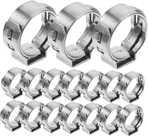 IWOWHERO 20pcs Stainless Steel Single Ear Clamp for Pex Fittings Pipe Clamp Bracket Assorted Kit
