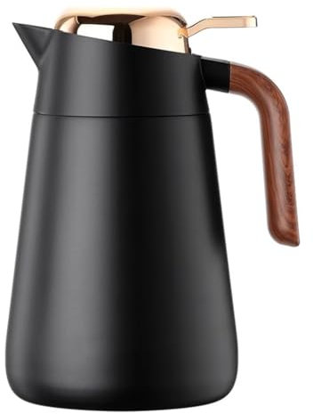 Thermo-Kaffeekaraffe, Teekanne mit Tee-Ei, doppelwandiger Vakuum-Wasser- und Getränkespender, Thermoskanne, Wasserkrug, Getränkespender (Nero)