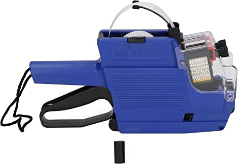 Prislapp, 10 Siffror 2 Rader Labeller Marker Atcover Tool Etikett Likningsmaskin med Bläckrulle en Rulle Klistermärken Rullar 1 för Kontorsbutik för Livsmedelsbutik (blue)