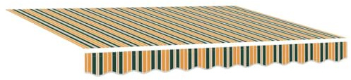 vidaXL Telo di ricambio per tenda da sole Verde e Giallo 280 x 245 cm