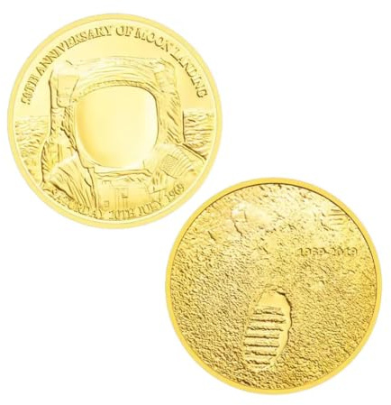 MINHBDER Monedas Conmemorativas De EE. UU. del 50.º Aniversario del Alunizaje, Monedas De Recuerdo Chapadas En Oro, Regalo De Colección