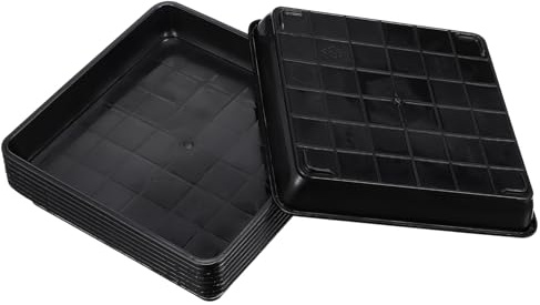 Parliky 8 Pezzi Sottovasi Quadrati in Plastica per Bonsai Dimensioni con Resistente e Leggero Protezione Antigoccia e Ufficio
