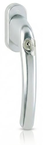 UPVCSTORE Hoppe Tokyo Lockable Tilt & Turn Window Handle (SecuTBT TBT4) – F1 Silver Aluminium – 32mm Spindle