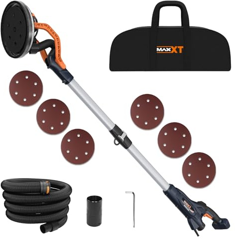 MAXXT Brushless Trockenbauschleifer, 360° LED-Licht & Gang-Anzeige, LED-Licht，600-1200 U/min, 550W, 215mm Pad
