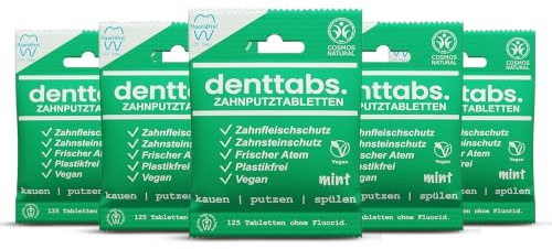 Denttabs mint utan fluor 5 x 125 st.