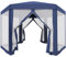 Outsunny Tonnelle Barnum Tente de réception hexagonale 10 m² Style Cosy métal Polyester Bleu Blanc