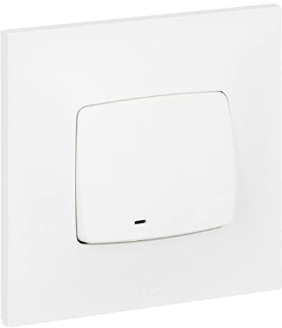 LEGRAND | Poussoir Lumineux Neptune, Voyant Intégré Pour Repérage Dans L'Obscurité, Fixation À Vis Ou À Griffes, Connexion Rapide Par Bornes Automatiques