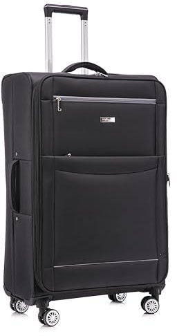 DK Luggage Starlite Lightweight WLS08 Large 28 Suitcases 4 Wheel Spinner Black