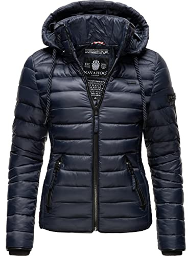 Navahoo Damen leichte Übergangsjacke Steppjacke mit Kapuze Lulana Navy Gr. XS