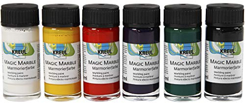 KREUL Marmorierfarbe ´Magic Marble´, Set Grundfarben, Sie erhalten 1 Packung, Packungsinhalt: 6 Stück