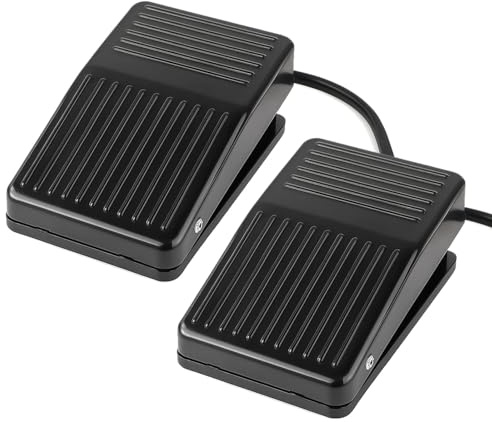 Gebildet 2pcs AC 250V 5A Momentanea Interruptor de Pedal, SPDT NO NC Industrial Controlador Pedal, Antideslizante Plástico Conmutador de Pie Eléctrico con 12cm Cable