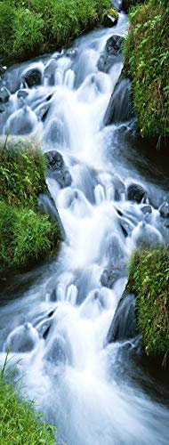 A.Monamour Türtapete Selbstklebend Türfolie Türposter 3D Gebirgsbach Wasserfall Naturlandschaft Vinyl Folie Türdeko Tapete Wandbild Türaufkleber Türtattoo 77 x 200 cm