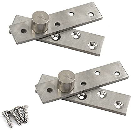 Bisagra pivotante de puerta de acero inoxidable de 100 mm, bisagra de eje hacia arriba y abajo (2 piezas)