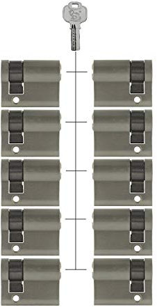 Gleichschließende Halbzylinder 40 mm (30/10 mm) inkl. 3 Schlüssel pro Zylinder (Zylinderanzahl nach Wunsch) (15x Halbzylinder 40 mm (30/10 mm))