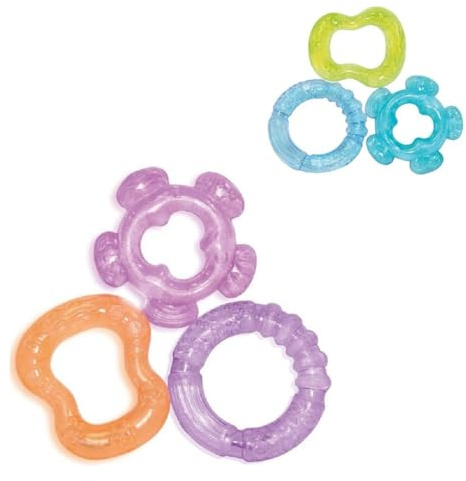 Baby Care Beißring 3er Set wassergefüllt, versch. Formen und Farben, ab 3 Monate, Farbe:lila