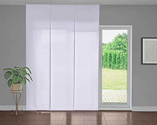 Deco Italia Tenda a pannello scorrevole Bianco tinta unita | Pannello da L 60 x H 295 cm, Semi-filtrante