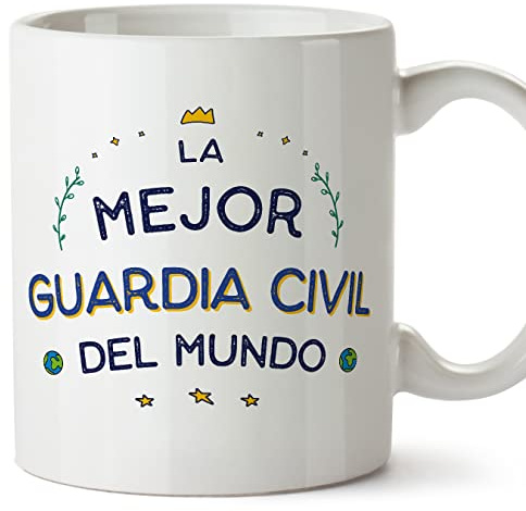 MUGFFINS Tazas para GUARDIA CIVIL mujer - En Español - Mejor del Mundo - 11 oz / 330 ml - Regalo original y divertido