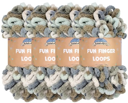 JubileeGarn med roliga fingerslingor – 100 g/Skein jumbo polyester – selene – 4 skineins