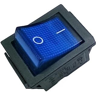 Interrupteur à bascule bipolaire - Lumineux - 16A / 250V - 20A / 125V - Avec touche bleue - Bosa de 2 unités