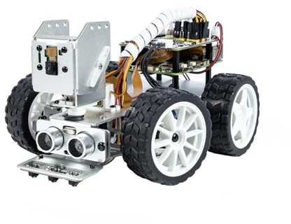 SunFounder Picar-X Kit de Coche Robot con IA para Raspberry Pi 5/4/3B+/Zero 2W, Openclaw LLM ChatGPT/Gemini/Grok, reconocimiento de Voz y vídeo, Python, Scratch, cámara (Raspberry Pi no Incluido)