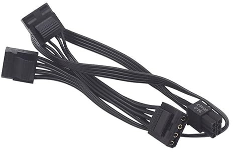 for Corsair Modular Power Supply 6 Pin Male to 3X 4 Pin Molex Female Hard Drive Power Adapter Cable for BTC Mining Riser Card 20-in