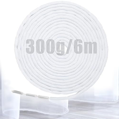 SWTYExt 300g Bleiband für Gardinen Schwer 50g/M Gardinenbeschwerer ca. 6m Länge Bleiband für Vorhang Beschwerungsband Unten für Outdoorvorhänge, Moskitonetz, Faltenaufhängung, Gardinenzubehör