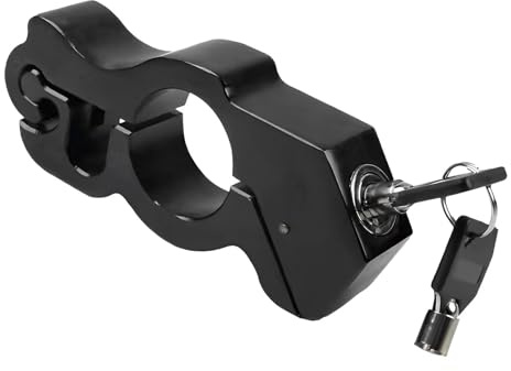 Uadme Motorrad Bremsschloss, Universelles Motorrad Schloss aus Aluminiumlegierung, Anti Diebstahl Griffschloss, für Elektrofahrrad, Roller, ATV, Schwarz