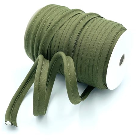 Craft Cult Medium 14mm Wide Plain Piping Bias Binding Piped Trim - 25 Metre Roll (38 - Forest Green)