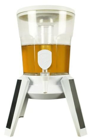 ZbOLi Dispensador de Bebidas Torre de Cerveza, Dispensador de Bebidas con Tubo de Hielo Extraíble de 3L con Grifo, Torre de Cerveza de Mesa con Tubo de Hielo Extraíble y Luz LED, Recargable por White