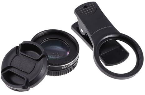 Uonlytech Obiettivo Macro per Fotocamera Telefono 37mm 4k Alta Definizione Lente in Lega di Alluminio Nero per Fotografia Mobile Dettagli Ravvicinati