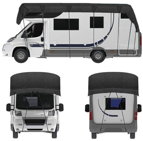 Wohnwagen Schutzhülle Schutzdach, Wohnmobil Abdeckplane, 210D Oxford-Stoff Wohnmobil Abdeckplane Wohnwagen Abdeckung Winter Mit Aufbewahrungstasche Für Wohnmobile Und Wohnwagen 8.5 * 3m