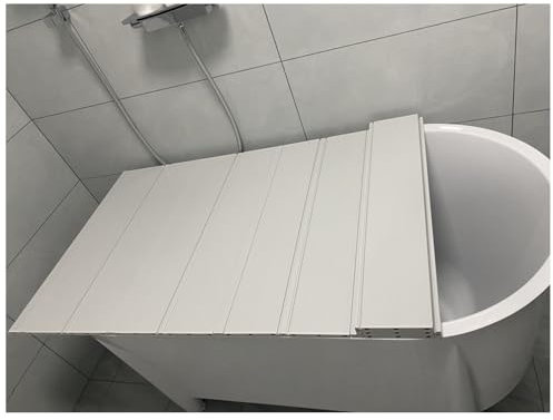 ShAzanz Bandeja Bañera Plegable PVC Cubierta De Bañera Impermeable Tapa Baño Bandejas for Bañera, Aislamiento Estante Almacenamiento Baño Cubierta A Prueba Polvo Plegable(80x150x1.2cm)