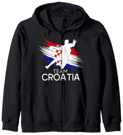 Handball Kroatien Trikot Handballspieler Handballspiel Kapuzenjacke