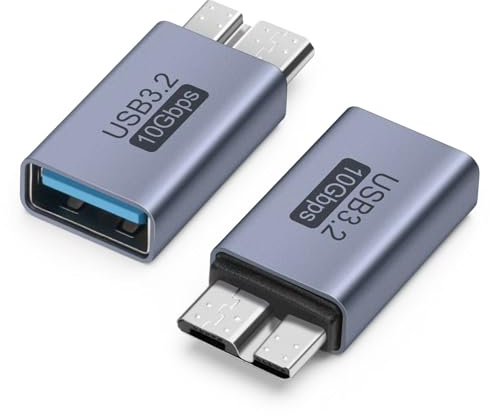 Seminer Micro B Male to USB Female Adapter(2 Pack), Micro B to USB3.0 | Female Data Adapter Short Converter Adaptor for Computers, Laptops, External Hard Drives