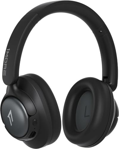 1MORE SonoFlow SE HQ31 Over-Ear Headphones, Hybrid Active Noise Cancelling Headphones with Hi-Res Audio, 90H Playtime, Foldable, Wired Mode Available, Clear Calls, Preset EQ Via App, Multipoint, Black