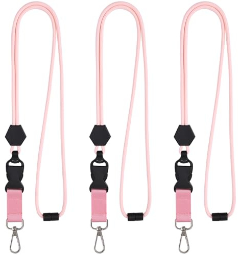 Segus Schlüsselband Rosa, 3 Stück Lanyards mit Sicherheitsverschluss, Schlüsselbänder Zum Umhängen, Einstellbarer Länge, für Aktivitäten Im Freien