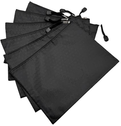 6 Stück Geldtaschen Banktasche, 18 * 24cm A5 PU Banktasche, Geldscheintasche mit Reißverschluss, Bankmappe Groß, Bargeld Aufbewahrung,langlebig & leicht, für Schule, Reisen, Haushalt & Business