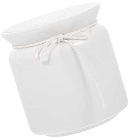Garneck Ceramic Seasoning Jar White Lard Container for Kitchen Storage Condiment Bottles
