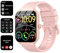 Reloj Inteligente Hombre Mujer, 1,96 Smartwatch Llamadas Bluetooth, Podómetro/Pulsómetro/Monitor de Sueño/SpO2, Impermeable IP68, Reloj Deportivo 100+ Modos Deportivos, Smart Watch Android iOS Rosado