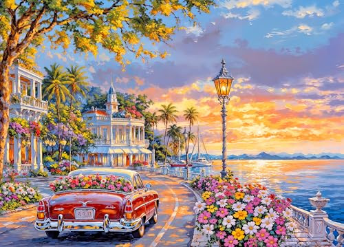 Coastal Charm Jigsaw Puzzles for Adults 1000 Jigsaws Coastal Scene 1000 Piece Jigsaw Puzzles for Adults Age 14+