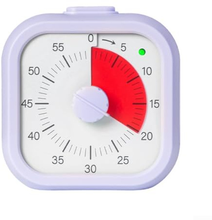 TDCuizent Visuell timer med väckarklockafunktionshanterare för läxor och bedtime rutiner, barnvänlig nedräkningstimer med tydlig display för hemskola, resor (lila)