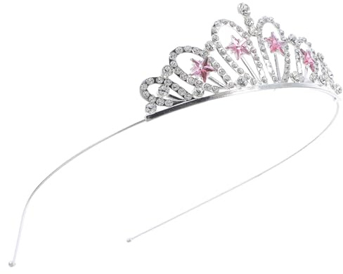 NUSITOU Diadema de Princesa Diseño de Corona y Gemas de Imitación, Ligera y Fácil de Usar, de Aleación de Zinc para Actuaciones Escolares y Eventos Festivos