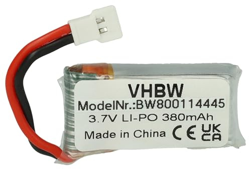 vhbw Akku kompatibel mit Carrera RC Video ONE (503003) | CRC X1 (503001) Drohne Multicopter Quadrocopter (380 mAh, 3,7 V, Li-Polymer)