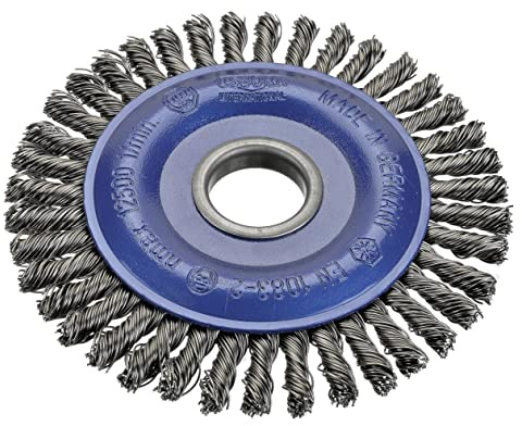 Osborn 9906026051 Cepillos Circulares Alambre Trenzado Especial Soldadura, Agujero 22.2 mm, 178 mm Diámetro, 6 mm Espesor, Inox, 12000 Rpm