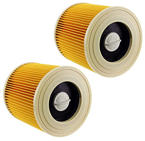SPARES2GO Premium Filter Cartridges for Karcher A2054 WD2 WD3 MV2 MV3 Wet & Dry Vacuum Cleaner (Pack of 2)